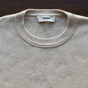 Buck Mason Cotton/Linen Cream Sweater, Men’s Small